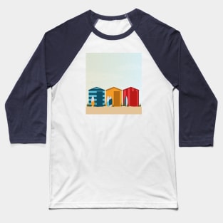 Beach Huts And Surfboards Baseball T-Shirt